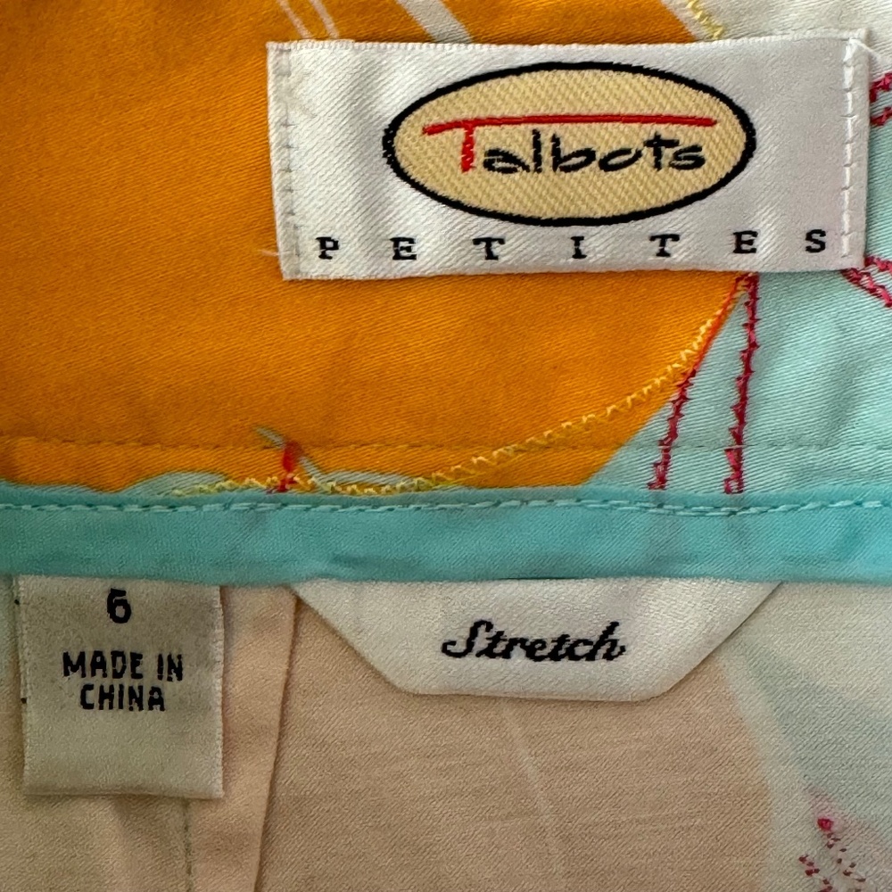 Talbots Petites Summer Floral Print Midi Skirt Size 6 - Picture 5 of 6